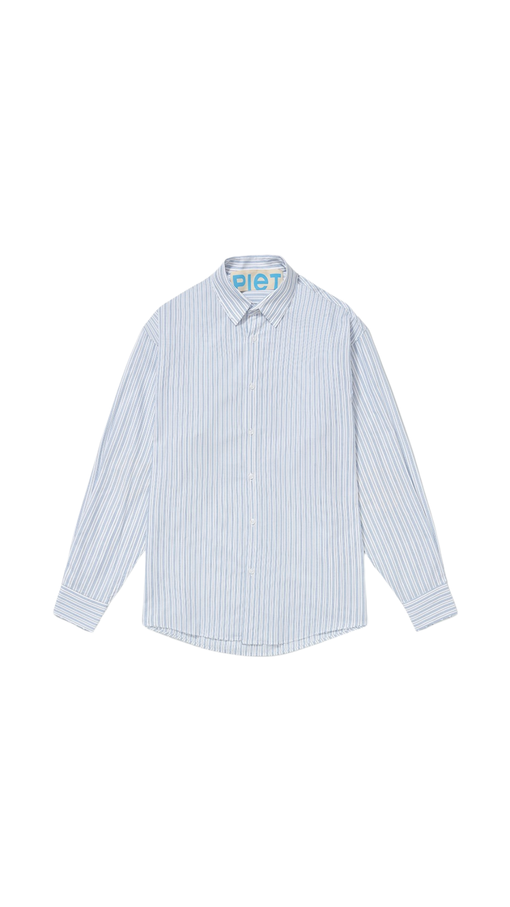 Camisa Manga Longa Piet "Cotton Striped" Azul