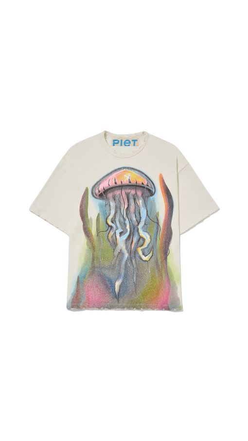 Camiseta Piet "Jelly Fish Air Brush Off White