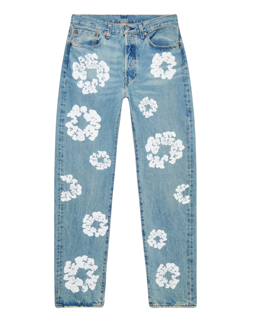 Calça Jeans Denim Tears "Cotton Wreath Light Wash" Azul