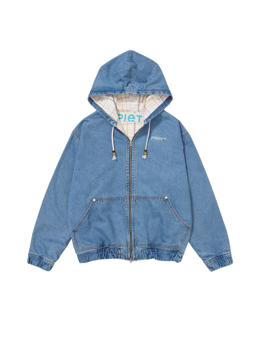 Jaqueta Piet "Washed Denim Hooded" Azul