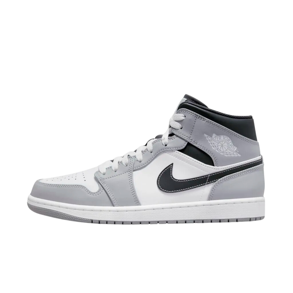 Tênis Air Jordan 1 Mid "Light Smoke Grey Anthracite" Cinza/Branco