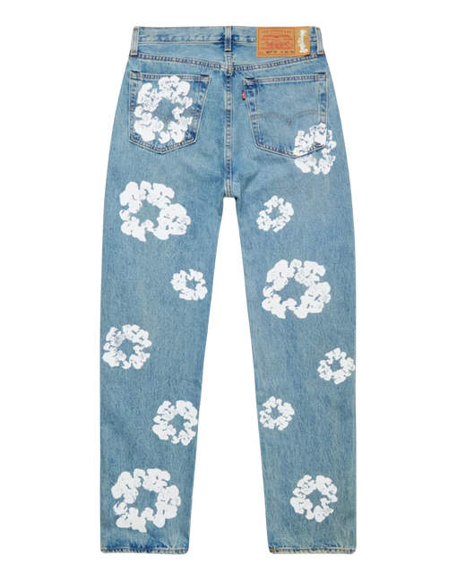 Calça Jeans Denim Tears "Cotton Wreath Light Wash" Azul