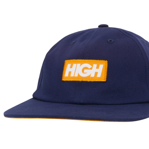 Boné 6 Panel High "Logo Navy Orange" Azul Marinho