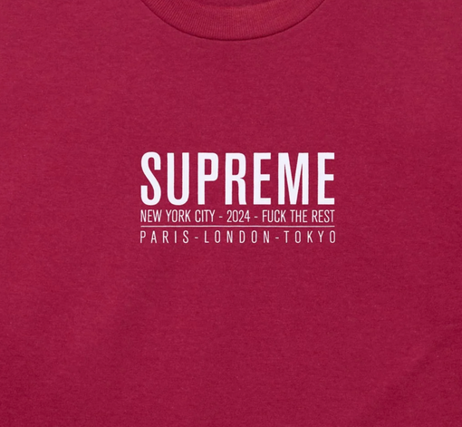 Camiseta Supreme "Paris" Cardinal