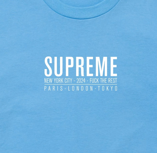 Camiseta Supreme "Paris" Azul Claro