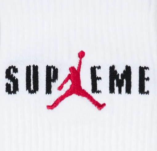 Pack de Meias Supreme x Jordan "Crew Socks" Branco (2 pares)