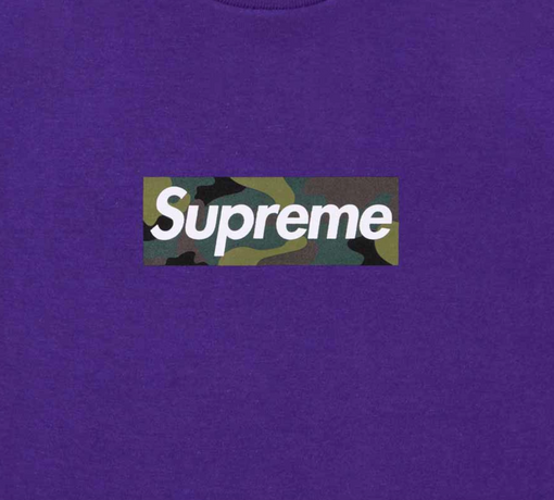 Camiseta Supreme "Box Logo FW23" Roxo