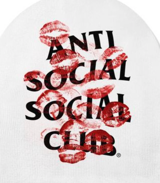 Touca ASSC Anti Social Social Club "Kiss Me" Branco