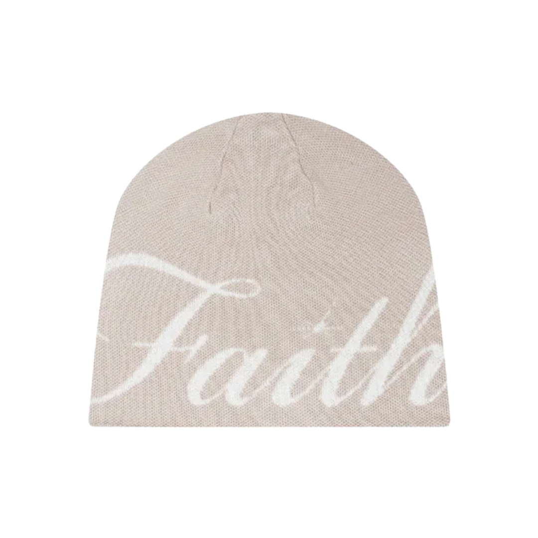 Touca FAITH BY LUIS "Reversible Jacquard Script" Bege