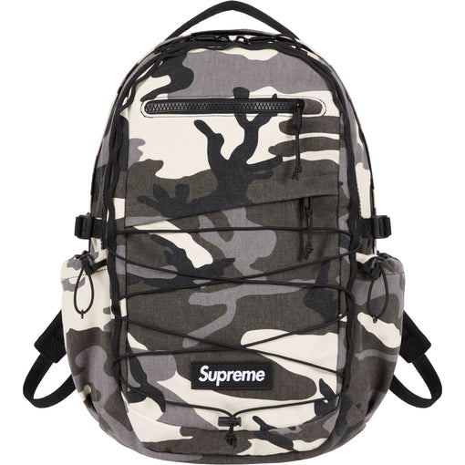 Mochila Supreme "Backpack Camo SS25" Cinza/Preto