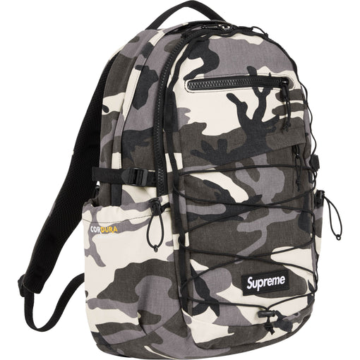 Mochila Supreme "Backpack Camo SS25" Cinza/Preto