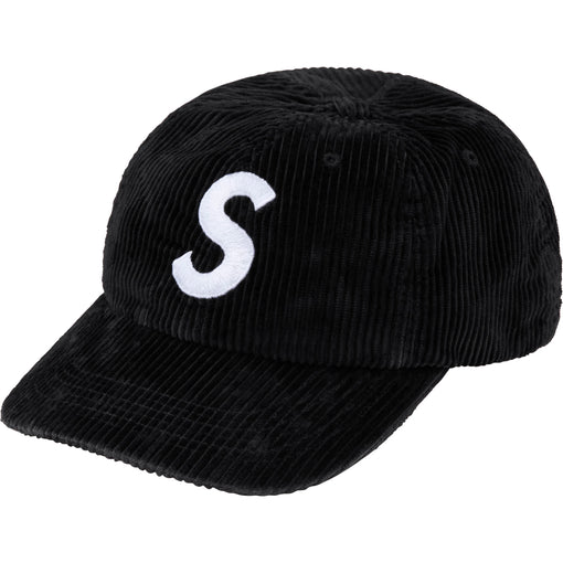 Boné 6-Panel Supreme "Corduroy S Logo" Preto