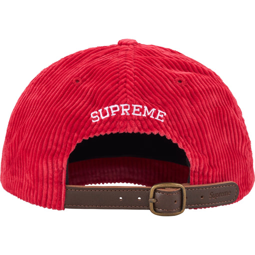 Boné 6-Panel Supreme "Corduroy S Logo" Vermelho