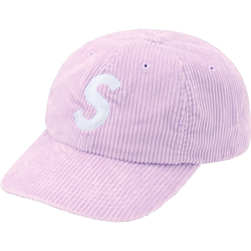 Boné 6-Panel Supreme "Corduroy S Logo" Rosa