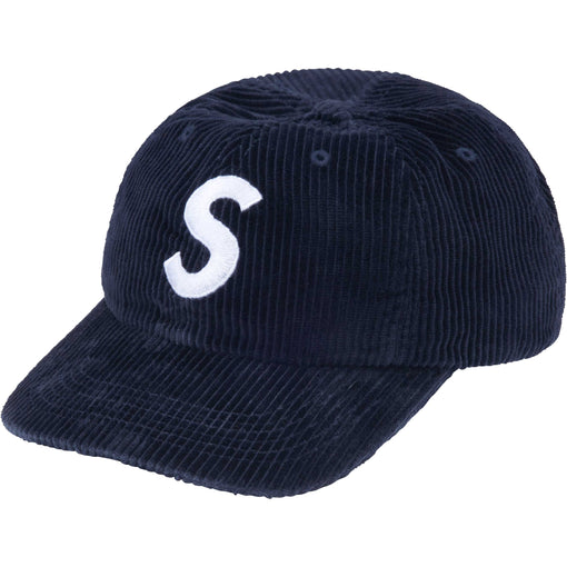 Boné 6-Panel Supreme "Corduroy S Logo" Azul Marinho