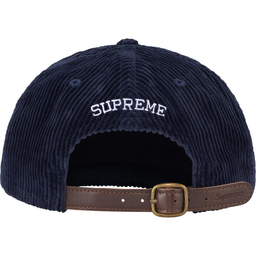 Boné 6-Panel Supreme "Corduroy S Logo" Azul Marinho