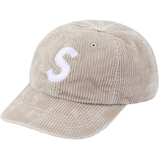 Boné 6-Panel Supreme "Corduroy S Logo" Bege