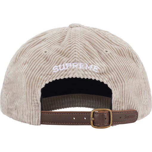 Boné 6-Panel Supreme "Corduroy S Logo" Bege