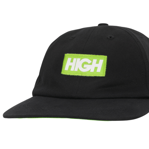 Boné 6 Panel High "Logo Black Green" Preto