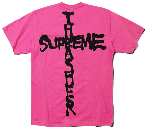 Camiseta Supreme x Thrasher "Cross" Rosa