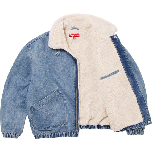 Jaqueta Supreme Denim "Faux Shearling Lined Bomber" Azul