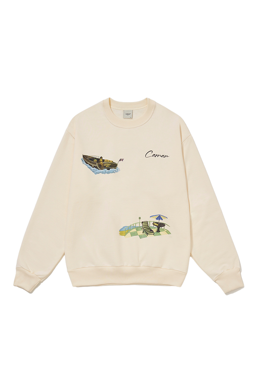 Crewneck Carnan "Boat" Bege