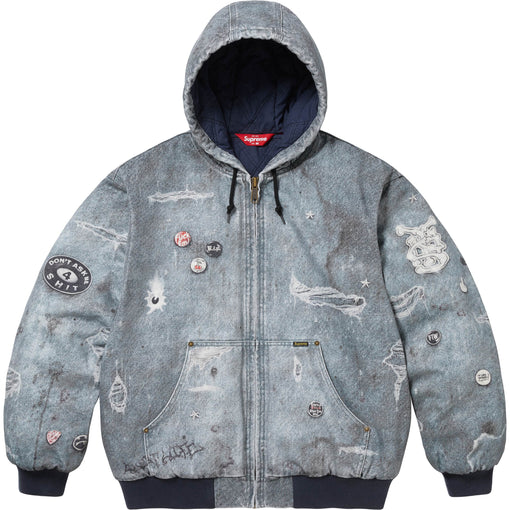 Jaqueta Supreme x HJR "Trompe L'oeil Hooded Work" Azul