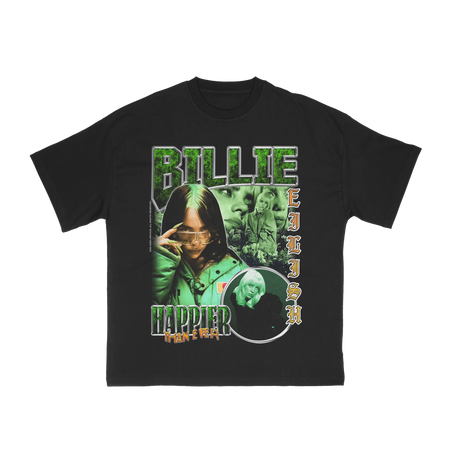 Camiseta Aged Archive "Billie Elish" Preto