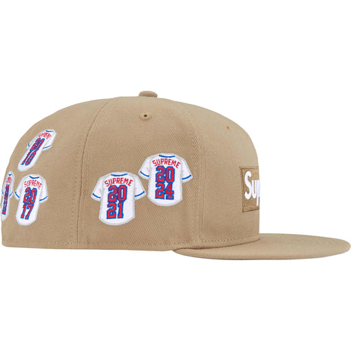 Boné Supreme x New Era "Jerseys Box Logo" Bege