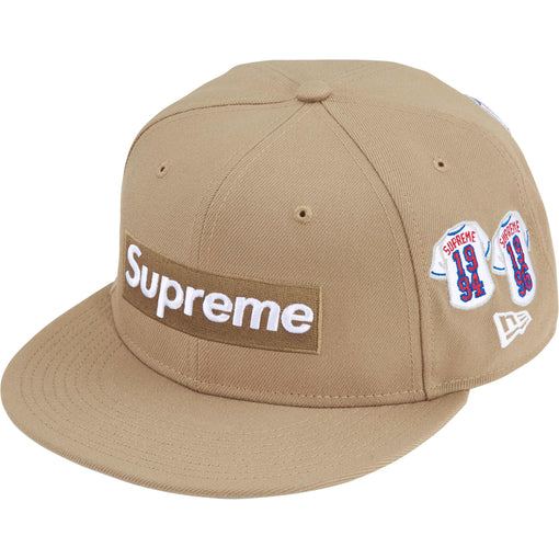 Boné Supreme x New Era "Jerseys Box Logo" Bege