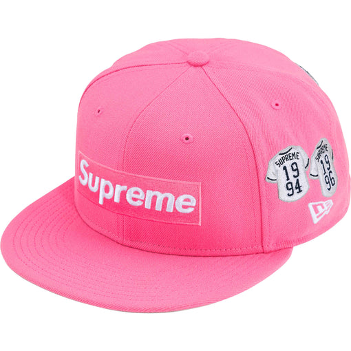 Boné Supreme x New Era "Jerseys Box Logo" Rosa