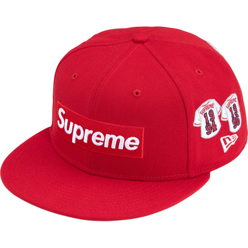 Boné Supreme x New Era "Jerseys Box Logo" Vermelho