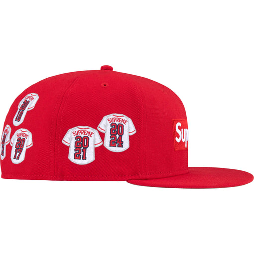 Boné Supreme x New Era "Jerseys Box Logo" Vermelho