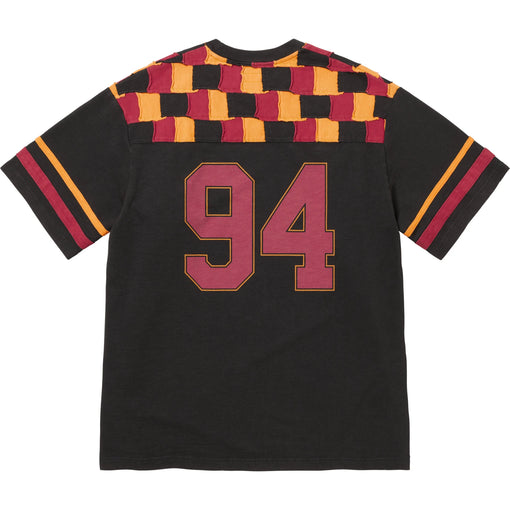 Camiseta Supreme "Patchwork Yoke Football Top" Preto