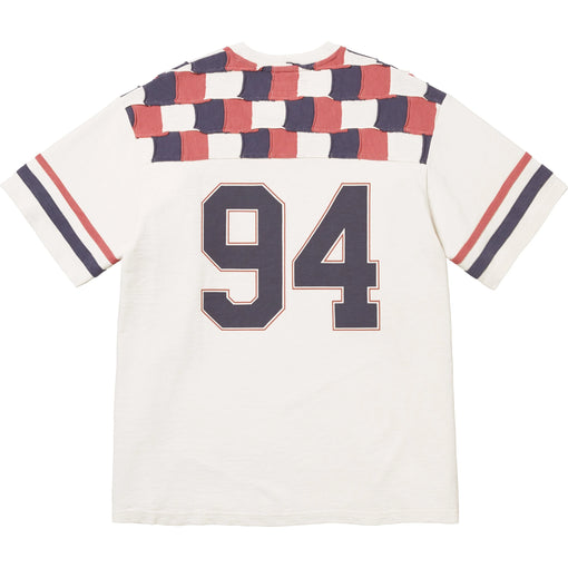 Camiseta Supreme "Patchwork Yoke Football Top" Branco