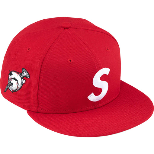 Boné Supreme x New Era "Screw Ball S Logo" Vermelho