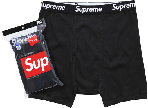 Pack de Cuecas Supreme x Hanes "Boxer Briefs" Preto (4 unidades)