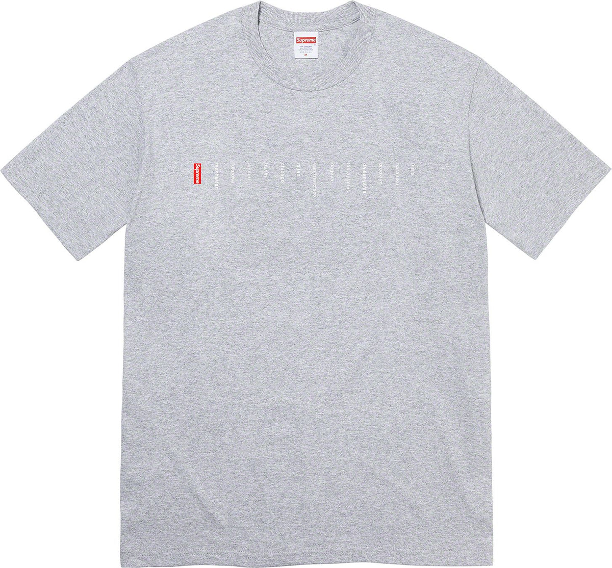 Camiseta Supreme "Location" Cinza