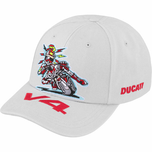 Boné 6-Panel Supreme x Ducati "Bike" Branco