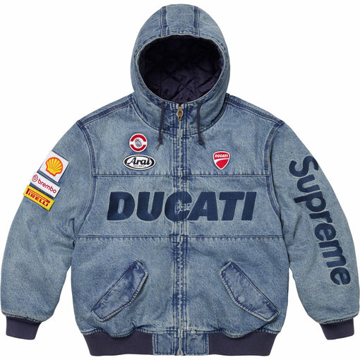 Jaqueta Supreme x Ducati "Hooded Racing Denim" Azul