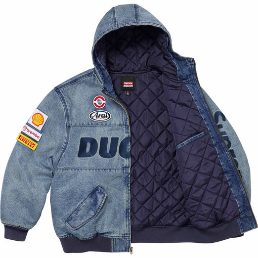 Jaqueta Supreme x Ducati "Hooded Racing Denim" Azul