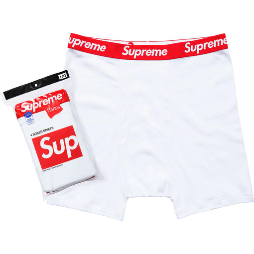 Pack de Cuecas Supreme x Hanes "Boxer Briefs" Branco (4 unidades)