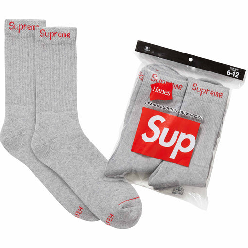 Pack de Meias Supreme x Hanes "Crew" Cinza (4 pares)