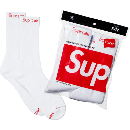 Pack de Meias Supreme x Hanes "Crew" Branco (4 pares)