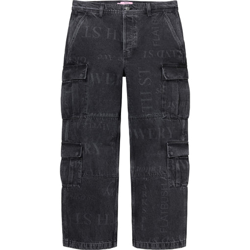 Calça Supreme x Martine Rose "Denim Cargo Pant" Preto