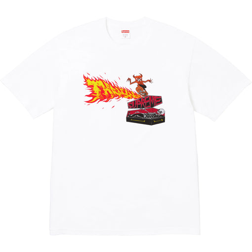 Camiseta Supreme x Thrasher "Back Tail" Branco