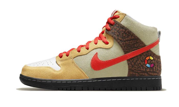 Tênis Sb Dunk High "Color Skates Kebab and Destroy" Marrom